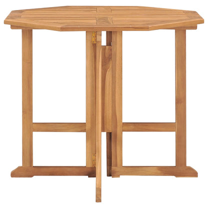 Outdoor Dining Set | Natural Teak | 5 Piece | Folding | Round
