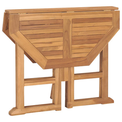 Outdoor Dining Set | Natural Teak | 5 Piece | Folding | Round