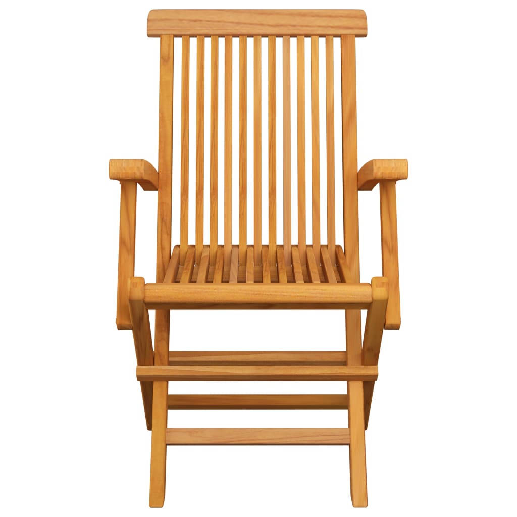 Outdoor Dining Set | Natural Teak | 5 Piece | Folding | Round