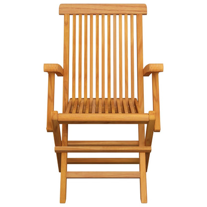 Outdoor Dining Set | Natural Teak | 5 Piece | Folding | Round