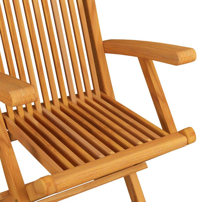 Outdoor Dining Set | Natural Teak | 5 Piece | Folding | Round