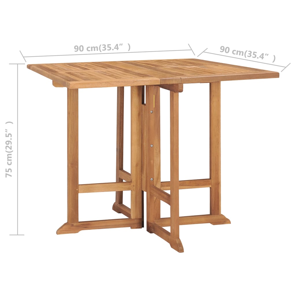 Outdoor Dining Set | Natural teak | Teak wood | Medium |  Foldable