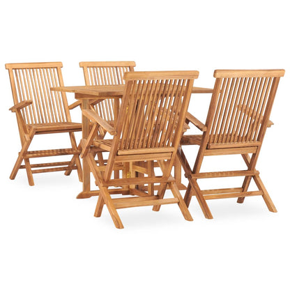 Outdoor Dining Set | Teak | Solid Teak Wood | 5-Piece | Foldable