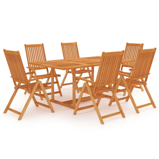 Garden Dining Set | Warm brown | Fine sanded teak hardwood | 7-Piece Set