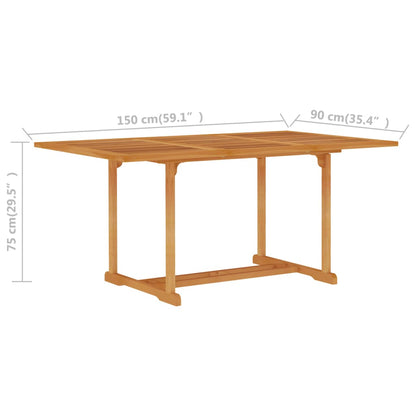 Garden Dining Set | Warm brown | Fine sanded teak hardwood | 7-Piece Set