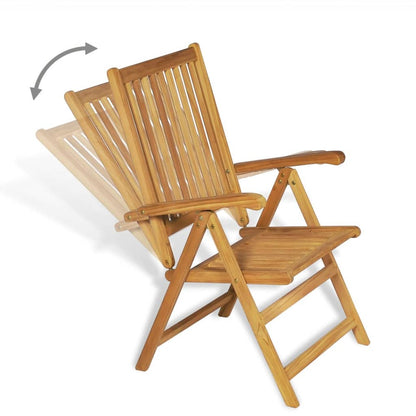Garden Dining Set | Warm teak brown | Solid Teak Wood | Large | Foldable