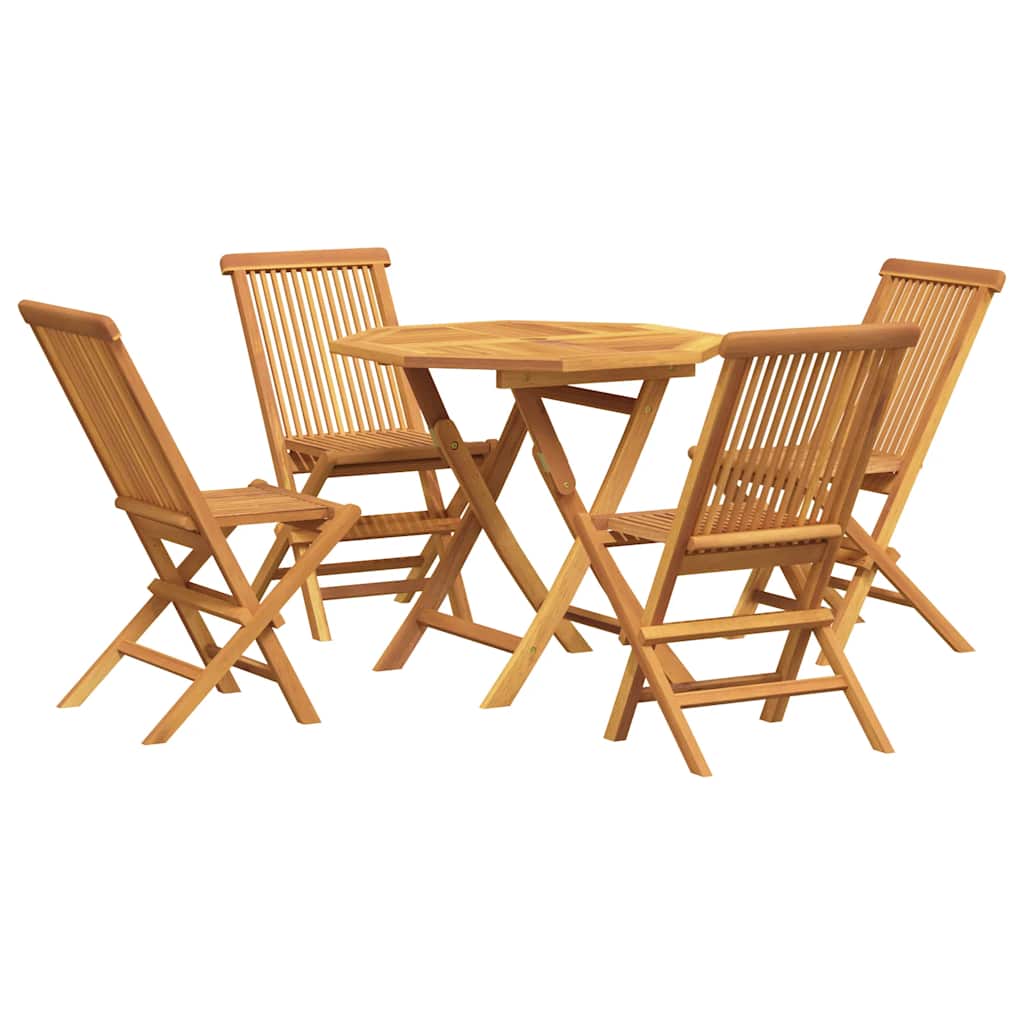 3059581 vidaXL 5 Piece Garden Dining Set Solid Teak Wood (47418+43040)