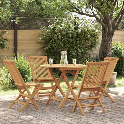 3059581 vidaXL 5 Piece Garden Dining Set Solid Teak Wood (47418+43040)