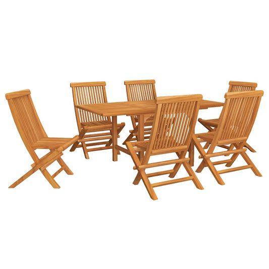 7 Piece Garden Dining Set Solid Teak Wood