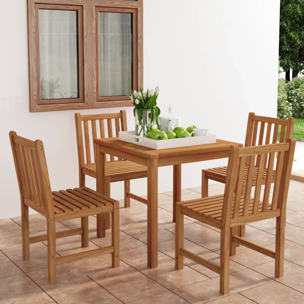 Garden Dining Set | Warm Brown | Fine sanded teak hardwood | Medium