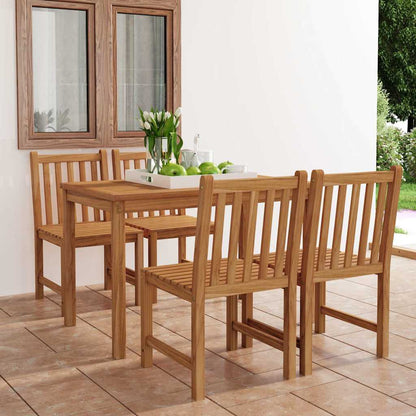 5 Piece Garden Dining Set 120x70 cm Solid Teak Wood