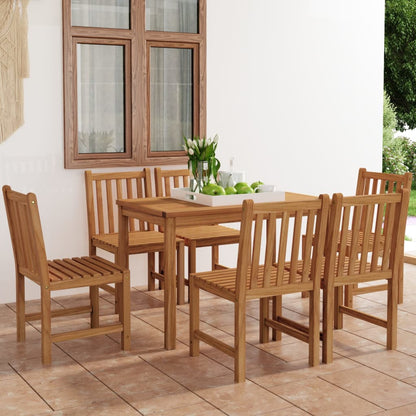 7 Piece Garden Dining Set 120x70 cm Solid Teak Wood