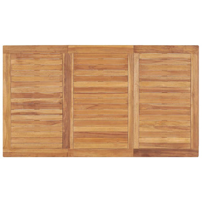 5 Piece Garden Dining Set 140x80 cm Solid Teak Wood