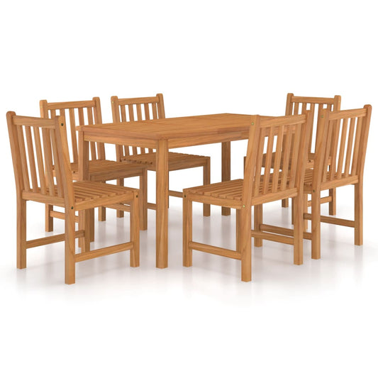 7 Piece Garden Dining Set 140x80 cm Solid Teak Wood