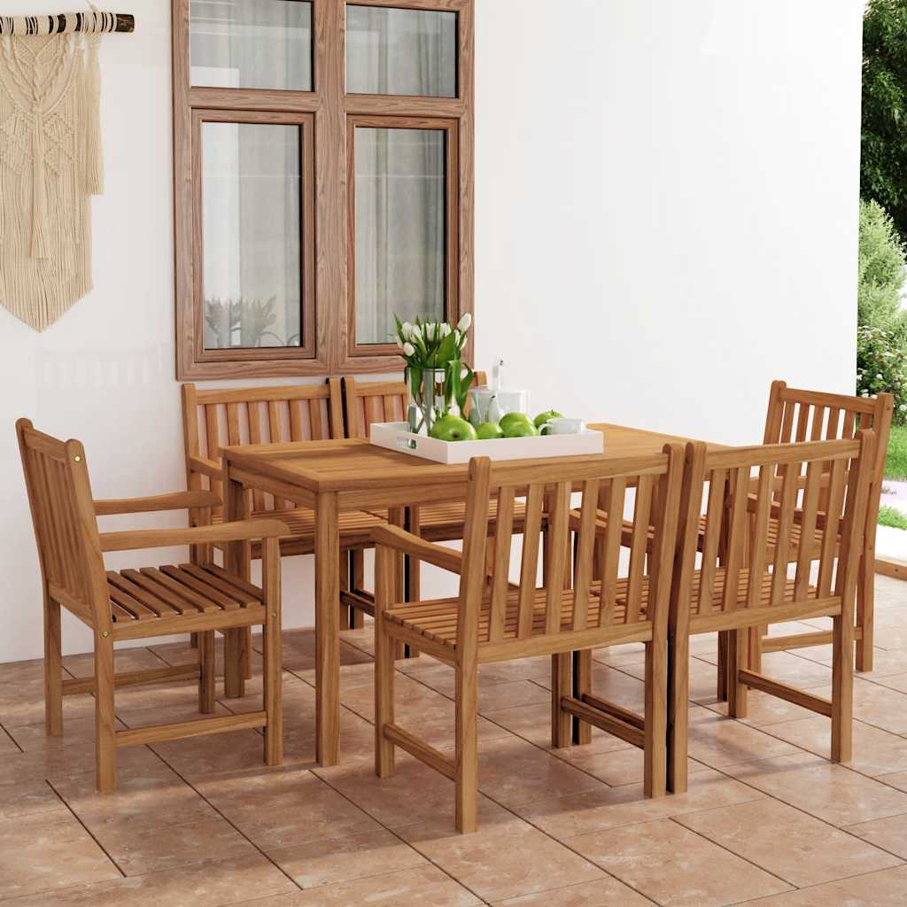 Garden Dining Set | Natural Teak | Fine sanded teak hardwood