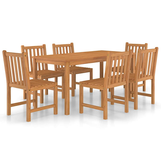 7 Piece Garden Dining Set 160x80 cm Solid Teak Wood