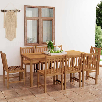 9 Piece Garden Dining Set 180x90 cm Solid Teak Wood