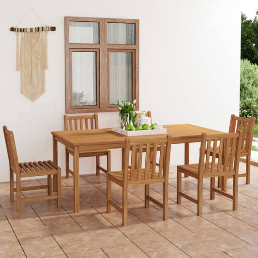 Garden Dining Set | Natural Teak | Large | Seats 7 | Rectangular