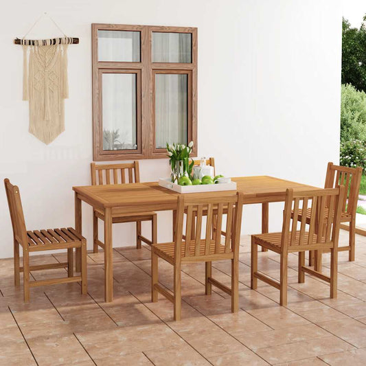 7 Piece Garden Dining Set 200x100 cm Solid Teak Wood
