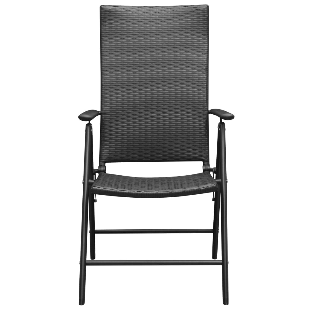 Dining Set | Black and Brown | PE rattan, WPC, Aluminium | Compact