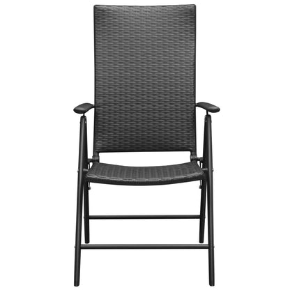 Dining Set | Black and Brown | PE rattan, WPC, Aluminium | Compact