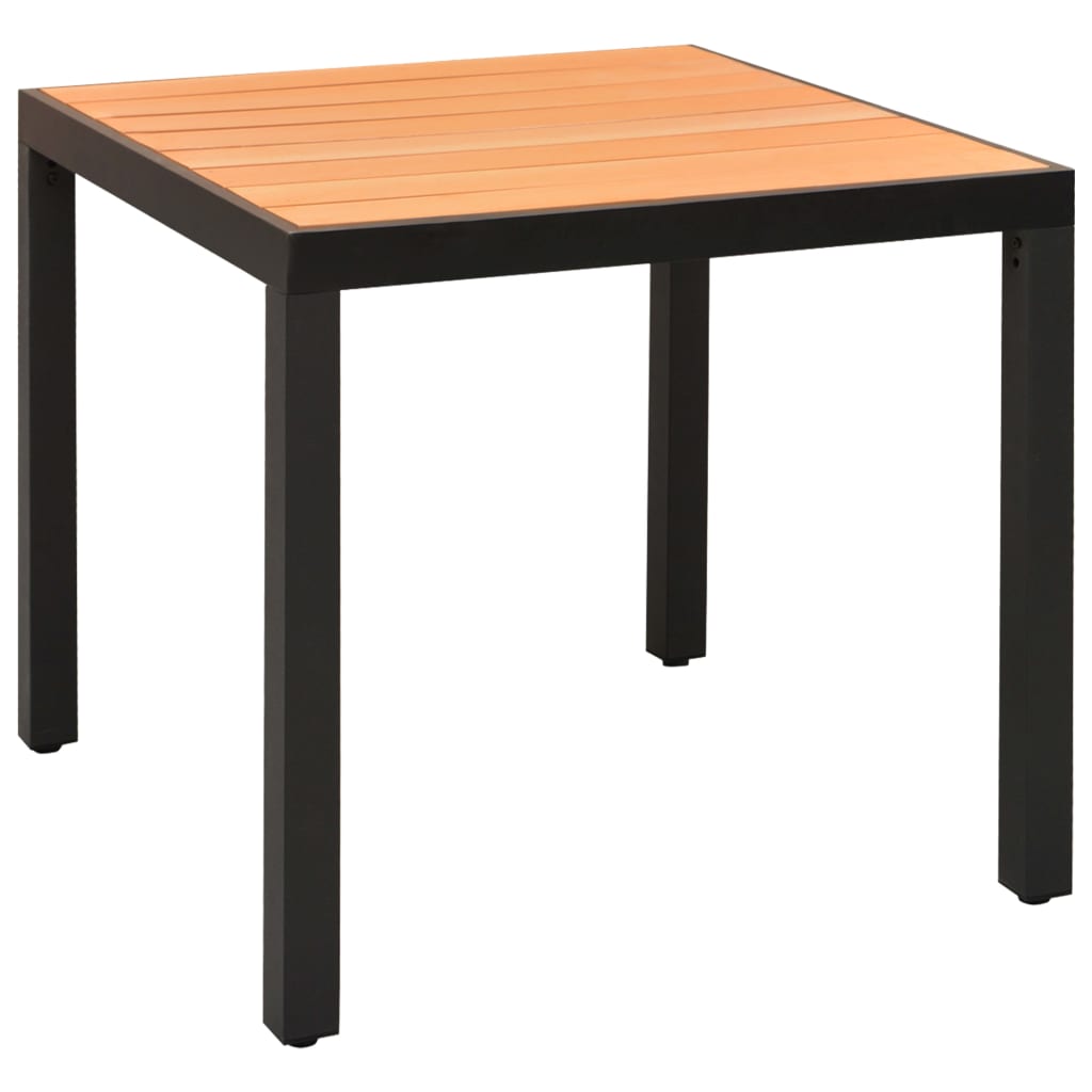 Dining Set | Black and Brown | PE rattan, WPC, Aluminium | Compact