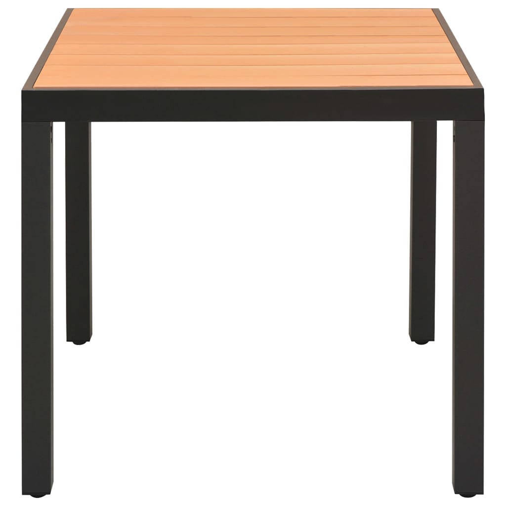Dining Set | Black and Brown | PE rattan, WPC, Aluminium | Compact