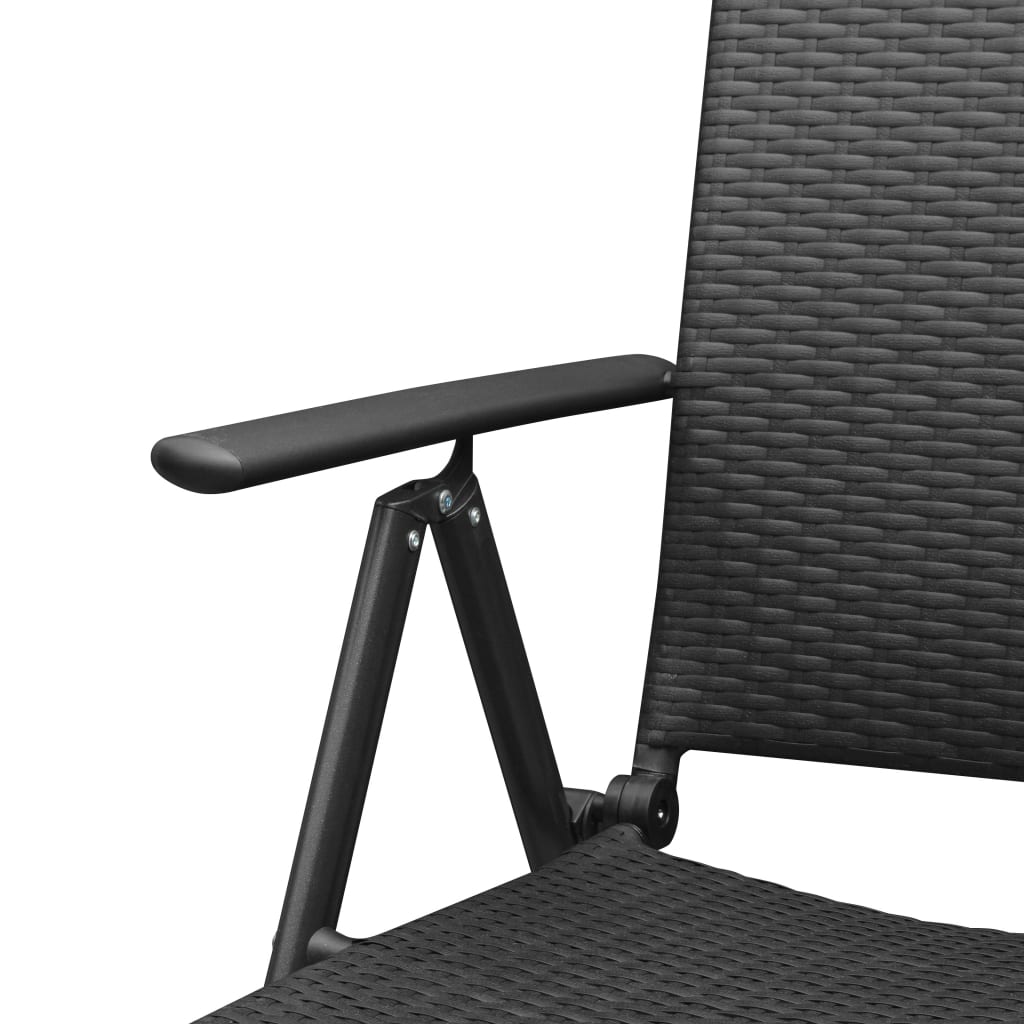 Dining Set | Black | Aluminium, PE Rattan, WPC | Medium | Foldable