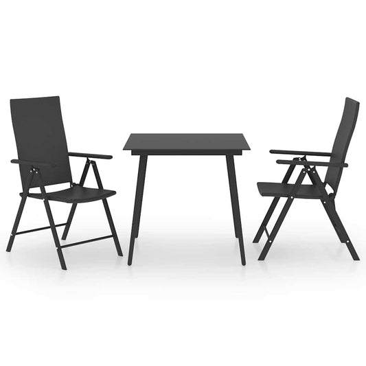 Dining Set | Black | PE Rattan | Standard | Adjustable Armrests