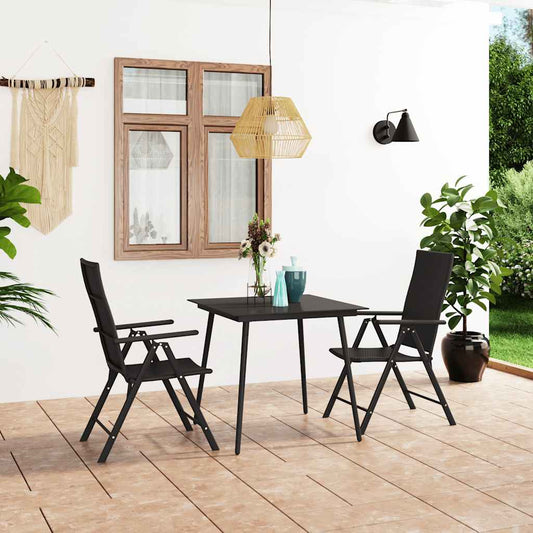 Dining Set | Black | PE Rattan | Standard | Adjustable Armrests