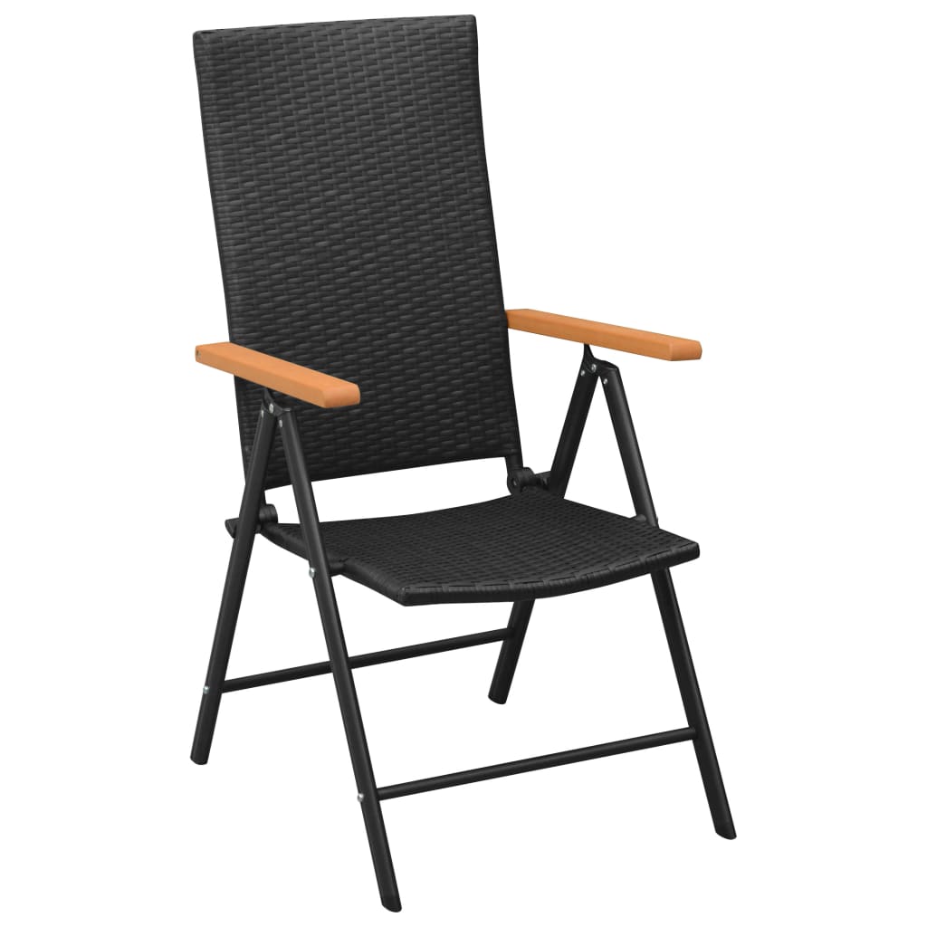 Dining Set | Black and Brown | PE Rattan, WPC, Aluminium | Medium