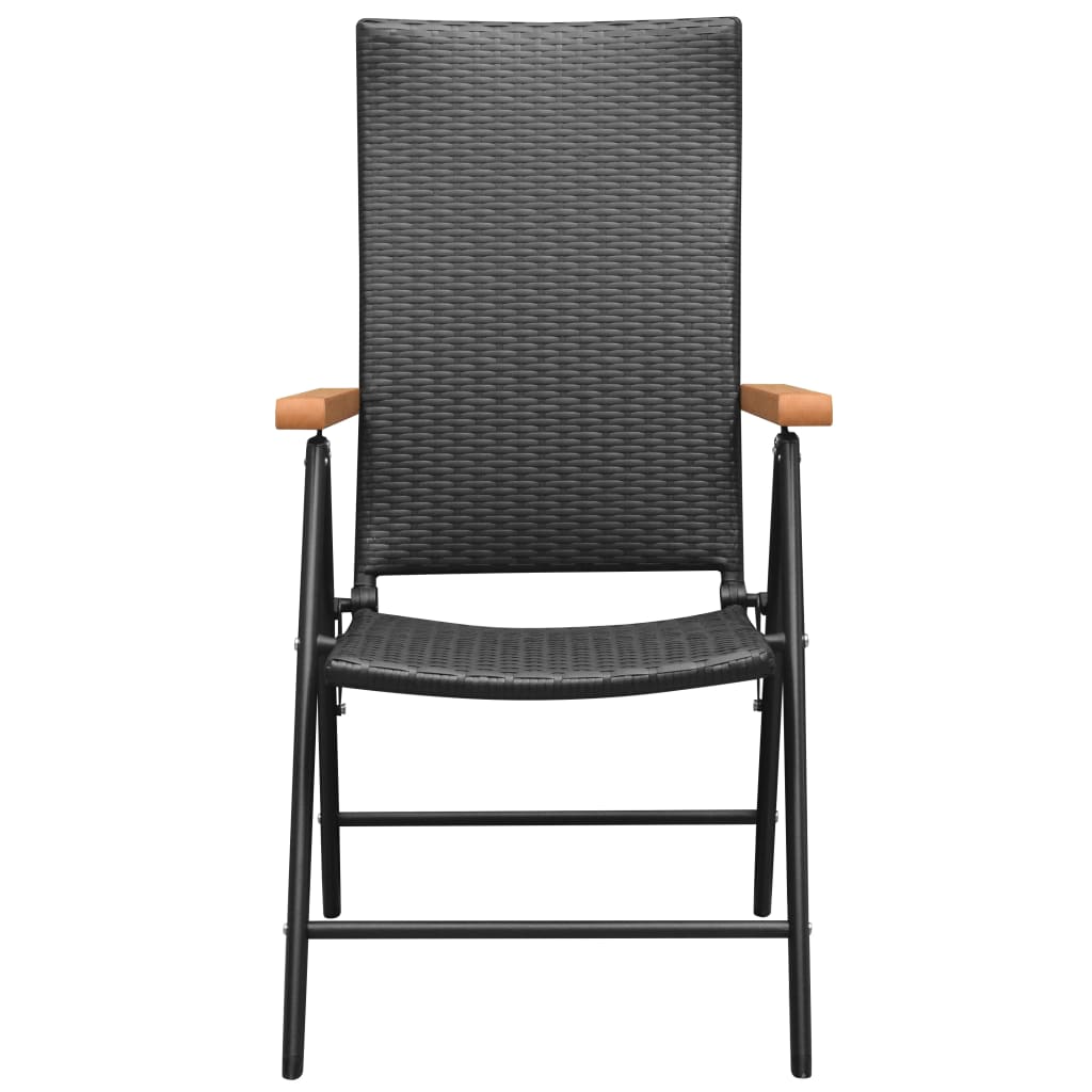 Dining Set | Black and Brown | PE Rattan, WPC, Aluminium | Medium