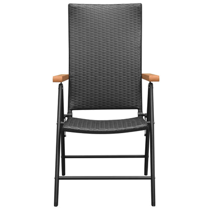 Dining Set | Black and Brown | PE Rattan, WPC, Aluminium | Medium
