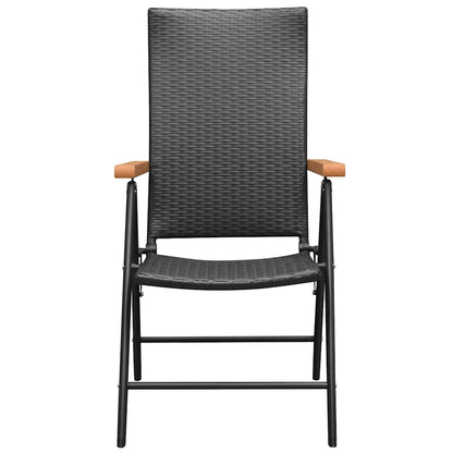 Dining Set | Black and Brown | PE Rattan, WPC, Aluminium | Medium