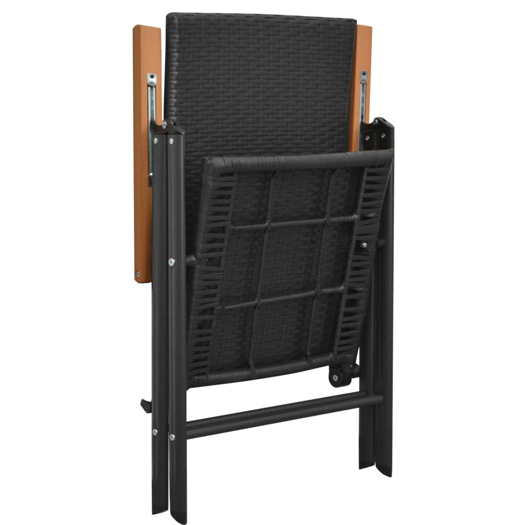 Dining Set | Black and Brown | PE Rattan, WPC, Aluminium | Medium