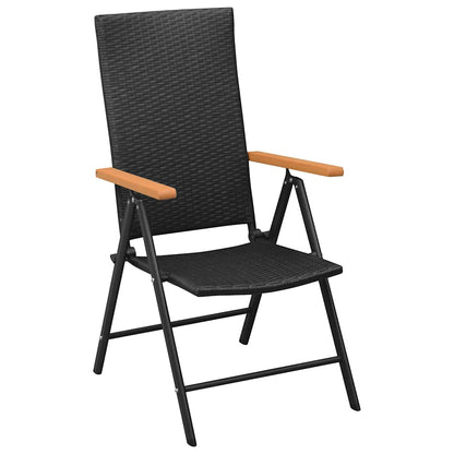 3 Piece Garden Dining Set Black and Brown
