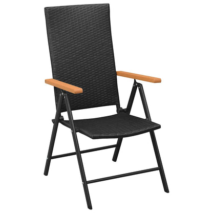 Dining Set | Black and Brown | PE Rattan, WPC, Steel, Glass | Standard