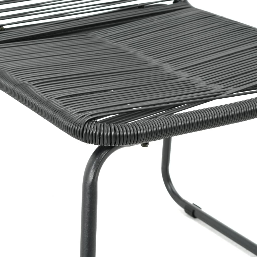 Dining Set | Black | PVC Rattan | Compact | Lightweight | Dining Set