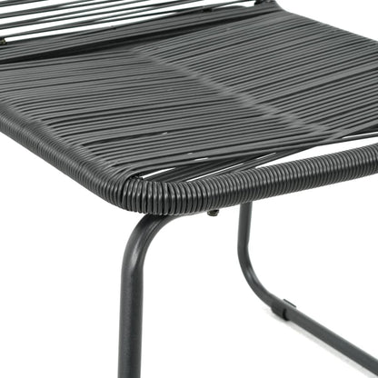 Dining Set | Black | PVC Rattan | Compact | Lightweight | Dining Set