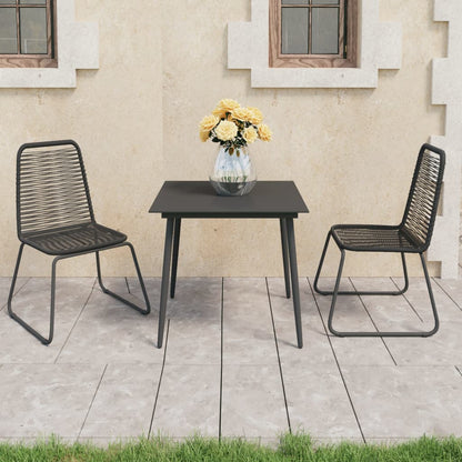 Dining Set | Black | PVC Rattan | Compact | Lightweight | Dining Set