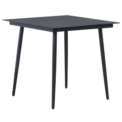 Dining Set | Black | PVC Rattan, Powder-Coated Steel, Glass