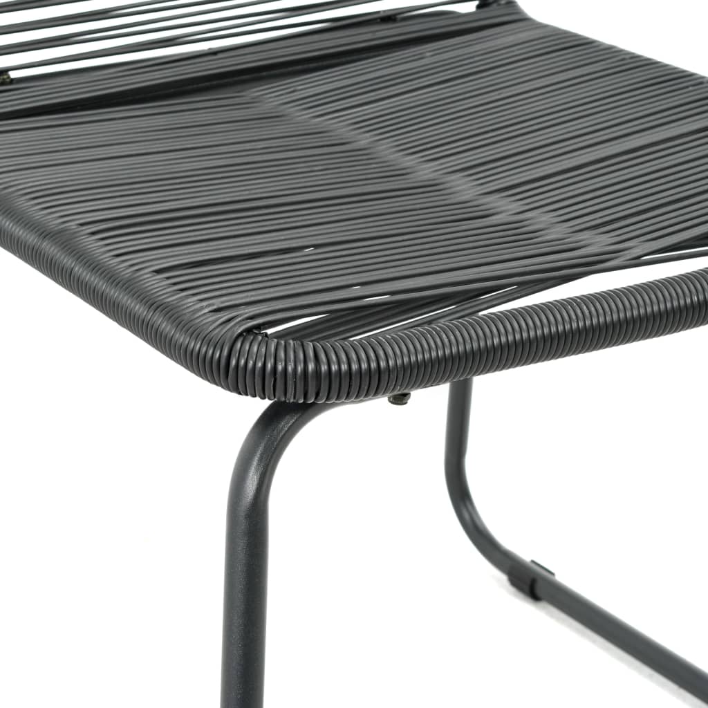 Dining Set | Black | PVC Rattan, Powder-Coated Steel, Glass