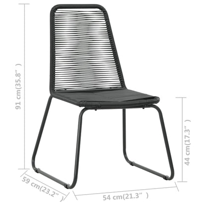 Dining Set | Black | PVC Rattan, Powder-Coated Steel, Glass