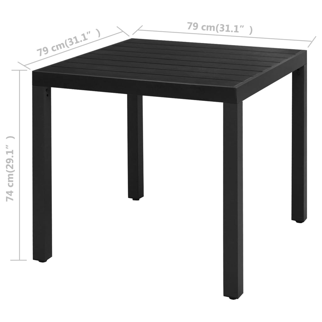 Dining Set | Black | PVC Rattan, Steel, Aluminium, WPC | Lightweight