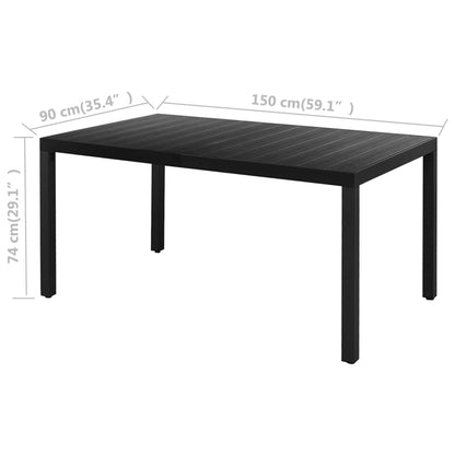 Dining Set | Black | PVC Rattan, Powder-Coated Steel, Aluminium, WPC