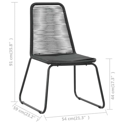 Dining Set | Black | PVC rattan, powder-coated steel, aluminium, WPC