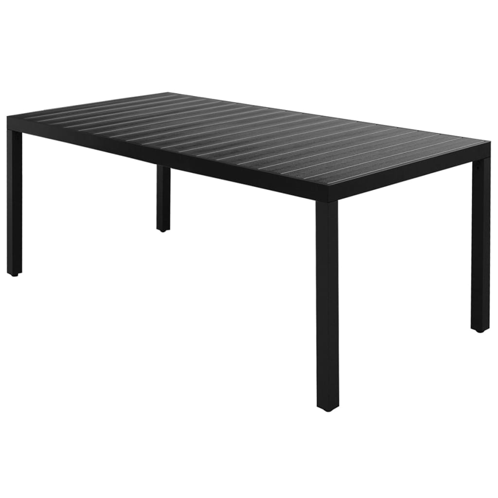 Dining Set | Black | WPC, Aluminium, PVC Rattan, Steel | 9-piece set