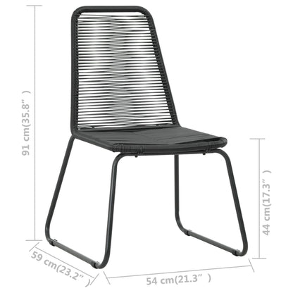 Dining Set | Black | WPC, Aluminium, PVC Rattan, Steel | 9-piece set