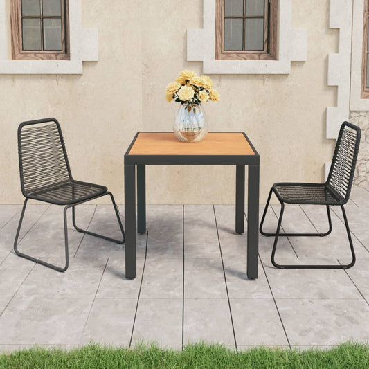 Dining Set | Black and Brown | PVC Rattan | Compact | Lightweight