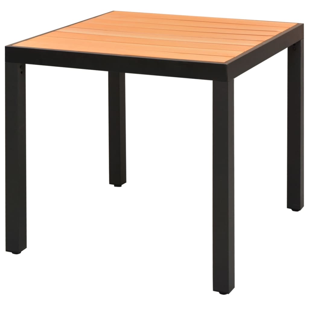 Dining Set | Black and Brown | WPC, Aluminium, PVC Rattan, Steel